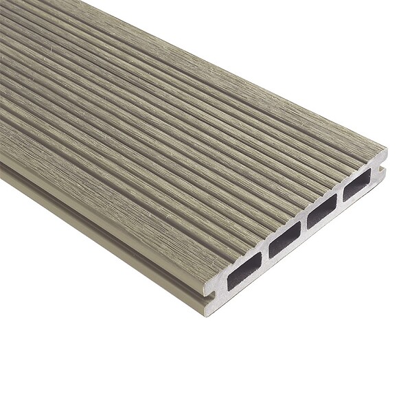 DECKLINEA - Kit Terrasse Composite NAVIA 50m² - gris clair - 152 lames de terrasse (220 x 14.5 x 2.2 cm) - Fixation par Clips - Terrasse Livraison Rapide - large