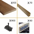 DECKLINEA - Kit Terrasse Bambou 50m² - SAMBA - Thermotraité - 155 lames de Terrasse (224 x 13.9 x 1.8 cm) - Fixation Clips Cobra Hybrid 7-22 - Garantie 25 ans - vignette