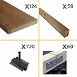 DECKLINEA - Kit Terrasse Bambou 40m² - SAMBA - Thermotraité - 124 lames de Terrasse (224 x 13.9 x 1.8 cm) - Fixation Clips Cobra Hybrid 7-22 - Garantie 25 ans - vignette