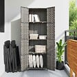 VIDAXL - vidaXL Armoire de rangement jardin Gris 59x40x180 cm Résine tressée - vignette