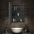 AICA SANITAIRE - AICA Armoire de Toilette Mural avec Miroir et Rangement - Moderne, Anthracite, 40x70 cm - vignette