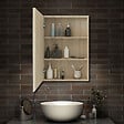 AICA SANITAIRE - AICA Armoire de Toilette Mural avec Miroir et Rangement - Moderne, Chêne, 60x70 cm - vignette