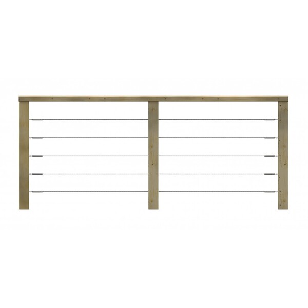 DECKLINEA - Kit Garde-corps Bois 2,3m JERSEY - Rampes Recoupables - Traité Autoclave - Montage Facile - Garantie 10 ans - large