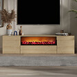 CONCEPT USINE - Meuble TV avec cheminée LED 180cm aspect bois PYRO - vignette