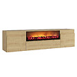 CONCEPT USINE - Meuble TV avec cheminée LED 180cm aspect bois PYRO - vignette