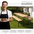 TECTAKE - Ensemble table et bancs bois de sapin pliable pour 8 personnes en marron et acier stable - vignette