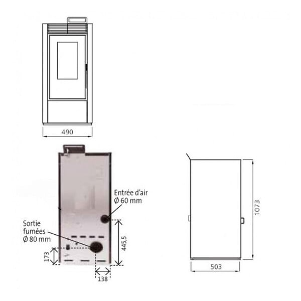 INTERSTOVES - Pack Poêle à granules MARINA 14 Etanche + Kit Conduit Ventouse (sortie façade) - - large