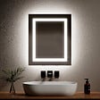 EMKE - EMKE Miroir lumineux salle de bain 60x50cm, Miroir LED avec Interrupteur à bouton, Anti-buée, Miroir avec éclairage lumière Blanche Froide/Chaude - vignette