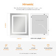 EMKE - EMKE Miroir lumineux salle de bain 60x50cm, Miroir LED avec Interrupteur à bouton, Anti-buée, Miroir avec éclairage lumière Blanche Froide/Chaude - vignette