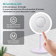 EMKE - EMKE LED Miroir de Maquillage Rond avec Interrupteur Tactile Dimmable 3 Couleurs claires, grossissement 1/3x, Violet - vignette