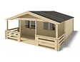 ALTANKA - Abri de jardin en bois - 6x5 m + terrasse avec balustrade et avant-toit en bois - 42 m2 - DOM747+DOM553+DOM555+POD04 - vignette