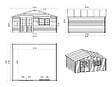 ALTANKA - Abri de jardin en bois - 6x5 m + terrasse avec balustrade et avant-toit en bois - 42 m2 - DOM747+DOM553+DOM555+POD04 - vignette