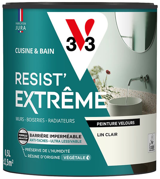 V33 - Cuisine et bain Resist' extrême lin clair velours 0,5L - large