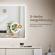 EMKE - EMKE LED Miroir lumineux salle de bain 90x70cm,Interrupteur Tactile, Anti-buée, 3x Grossissement, Horloge, Lumière Blanche Froide - vignette