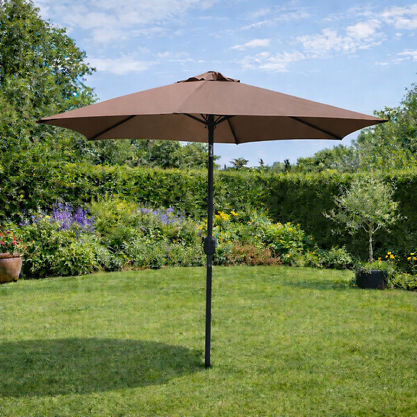 CONCEPT USINE - Parasol  marron  rond 2,5 x 2,5 m COME - large