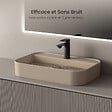 EMKE - EMKE Vasque à Poser 40 x 60 cm – Lavabo Rectangulaire en Céramique Beige Mat aux Coins Arrondis - vignette