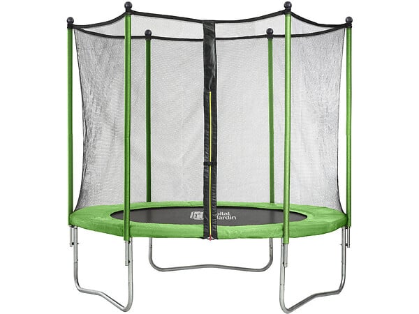 HABITAT ET JARDIN - Trampoline "Yoopi" - Ø 3.05 m - Avec filet + échelle + couverture + kit d'ancrage - large