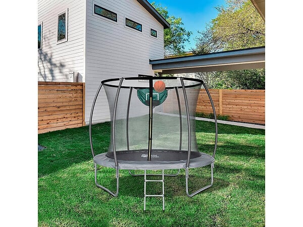 HABITAT ET JARDIN - Trampoline avec filet intérieur "jumper" - Ø 4,60 m - Gris - large