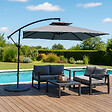 CONCEPT USINE - Parasol  gris déporté carré 3 x 3 m CAPRI - vignette