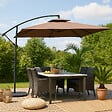 CONCEPT USINE - Parasol  marron déporté rond 2,95 x 2,95 m CAPRI - vignette
