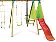 HABITAT ET JARDIN - Portique Bois "Kida" - Avec 1 Toboggan - 1 Balançoire - 1 Face à face - 1 Nacelle. - vignette