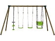 HABITAT ET JARDIN - Portique bois "Nelio" - Avec 2 balançoires , 1 vis-à-vis et 1 nacelle. - vignette