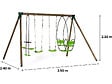HABITAT ET JARDIN - Portique bois "Nelio" - Avec 2 balançoires , 1 vis-à-vis et 1 nacelle. - vignette