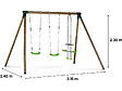 HABITAT ET JARDIN - Portique bois "Lana" - Avec 2 balançoires et 1 vis-à-vis. - vignette