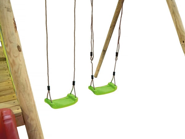 HABITAT ET JARDIN - Portique en bois "Balanga" - Avec 1 Toboggan et 2 Balançoires. - large