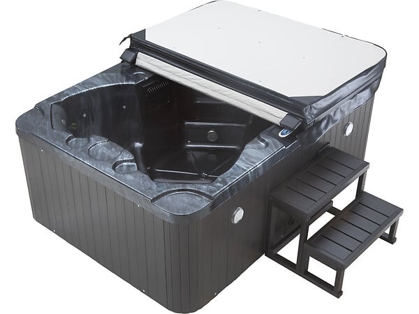 HABITAT ET JARDIN - Spa LED "Haïti" 4 places - Enceintes bluetooth intégrées - Gris - large