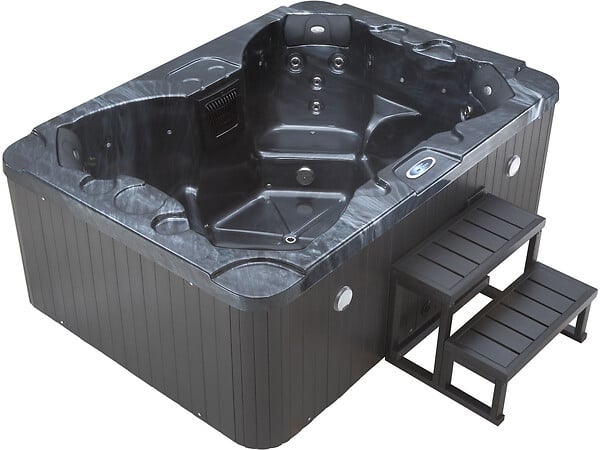 HABITAT ET JARDIN - Spa LED "Haïti" 4 places - Enceintes bluetooth intégrées - Gris - large