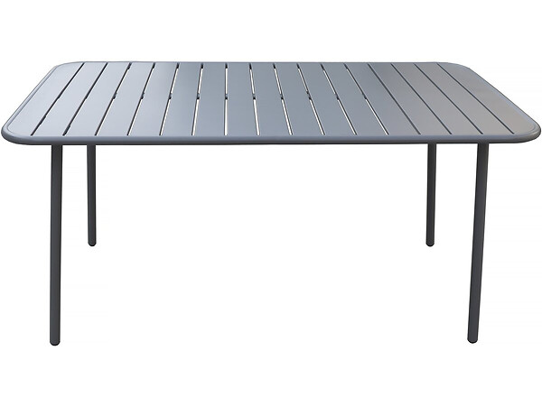 HABITAT ET JARDIN - Table jardin en métal "Bilbao" - 150 x 90 x 71 cm - Gris - large