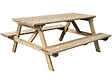 HABITAT ET JARDIN - Table adulte pique-nique "Gardenia" - 180 x 150 x 75 cm - 6/8 personnes - vignette