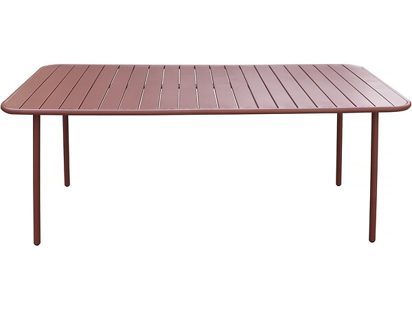 HABITAT ET JARDIN - Table jardin en métal "Bilbao" - 180 x 90 x 71 cm - Terracotta - large