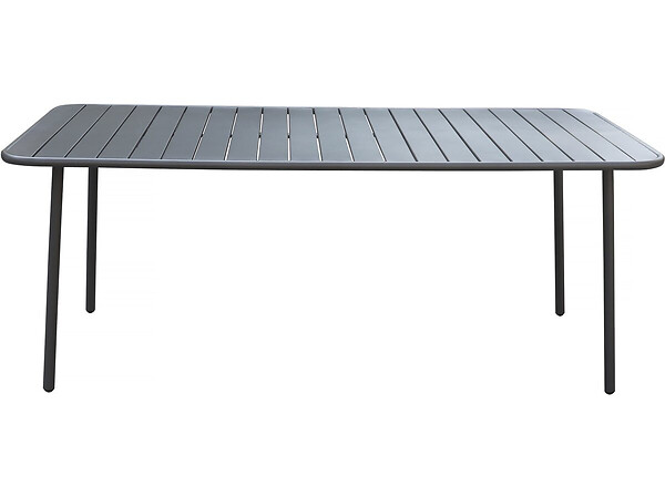HABITAT ET JARDIN - Table jardin en métal "Bilbao" - 180 x 90 x 71 cm - Gris - large