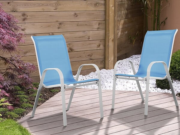HABITAT ET JARDIN - Fauteuil jardin Textilène "Cordoba" - Phoenix - Bleu - Lot de 2 - large