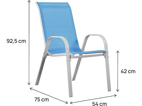 HABITAT ET JARDIN - Fauteuil jardin Textilène "Cordoba" - Phoenix - Bleu - Lot de 2 - large
