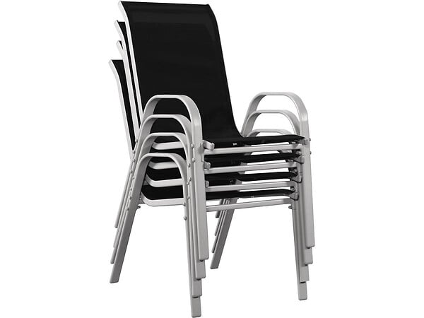 HABITAT ET JARDIN - Fauteuil jardin Textilène "Cordoba" - Phoenix - Noir - Lot de 4 - large