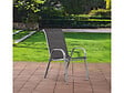 HABITAT ET JARDIN - Fauteuil jardin Textilène "Cordoba" - Phoenix - Gris foncé/Argenté - Lot de 4 - vignette