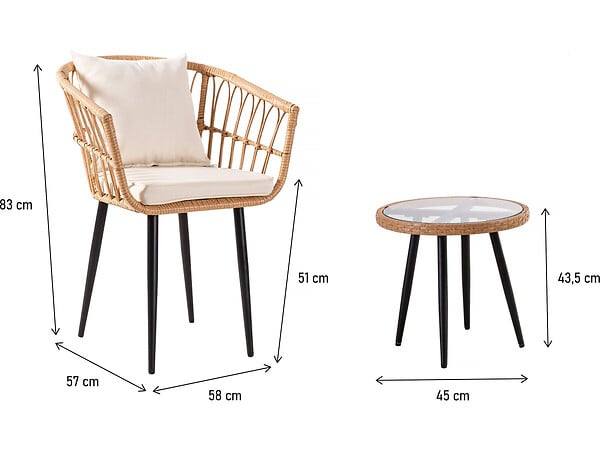 HABITAT ET JARDIN - Salon de jardin rotin "Vela" - 2 places - Marron - large