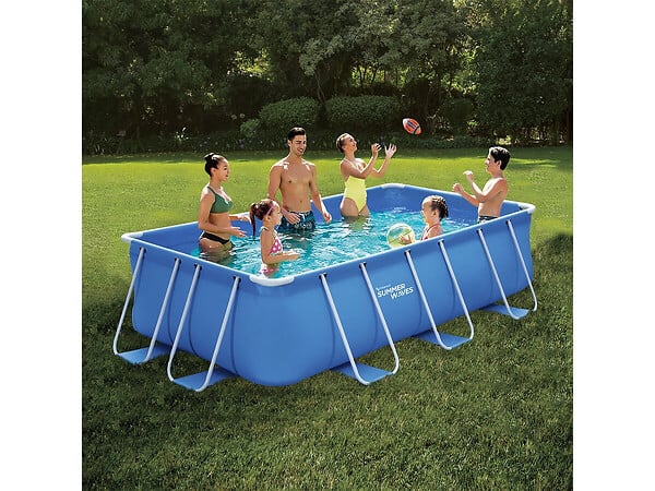 HABITAT ET JARDIN - Piscine tubulaire rectangle- LUDO 1 - 4 x 2 x 1 m - Filtration à cartouche - large