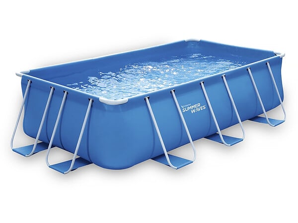 HABITAT ET JARDIN - Piscine tubulaire rectangle- LUDO 1 - 4 x 2 x 1 m - Filtration à cartouche - large