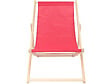 HABITAT ET JARDIN - Lot de 2 transat en bois "Chilienne" - 107 x 56.5 x 81 cm - Rouge - vignette