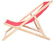 HABITAT ET JARDIN - Lot de 2 transat en bois "Chilienne" - 107 x 56.5 x 81 cm - Rouge - vignette