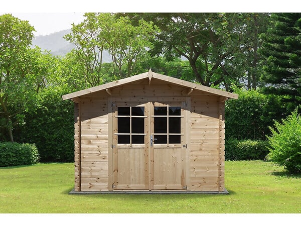 HABITAT ET JARDIN - Abri de jardin bois 9.4 m² "Lys" - 320 x 298 x 225 cm - 28 mm - large