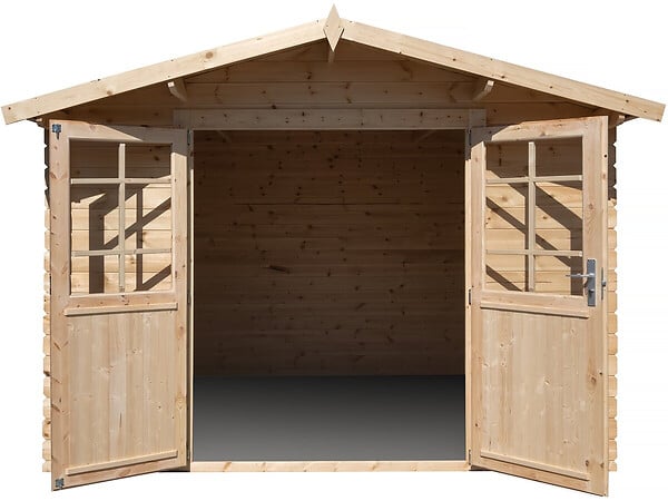 HABITAT ET JARDIN - Abri de jardin bois 9.4 m² "Lys" - 320 x 298 x 225 cm - 28 mm - large