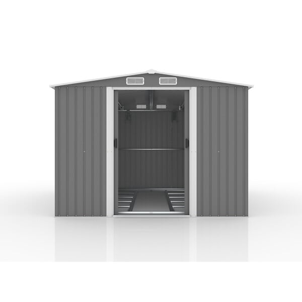 CONCEPT USINE - Abri de jardin en metal 8.08m2 Gris JURA - large
