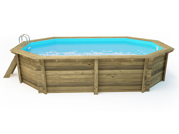 HABITAT ET JARDIN - Piscine bois " Miami 120  " - 4.86 x 3.36 x 1.20 m - large