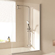 EMKE - Pare-Baignoire EMKE en Verre Sécurit 6 mm - Paroi de Douche Nano Anti-Tache 90 x 140 cm, Installation Facile - vignette