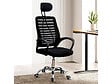 HABITAT ET JARDIN - Chaise de bureau ergonomique réglable en hauteur avec appuie tête "Sébastien" - Noir - vignette
